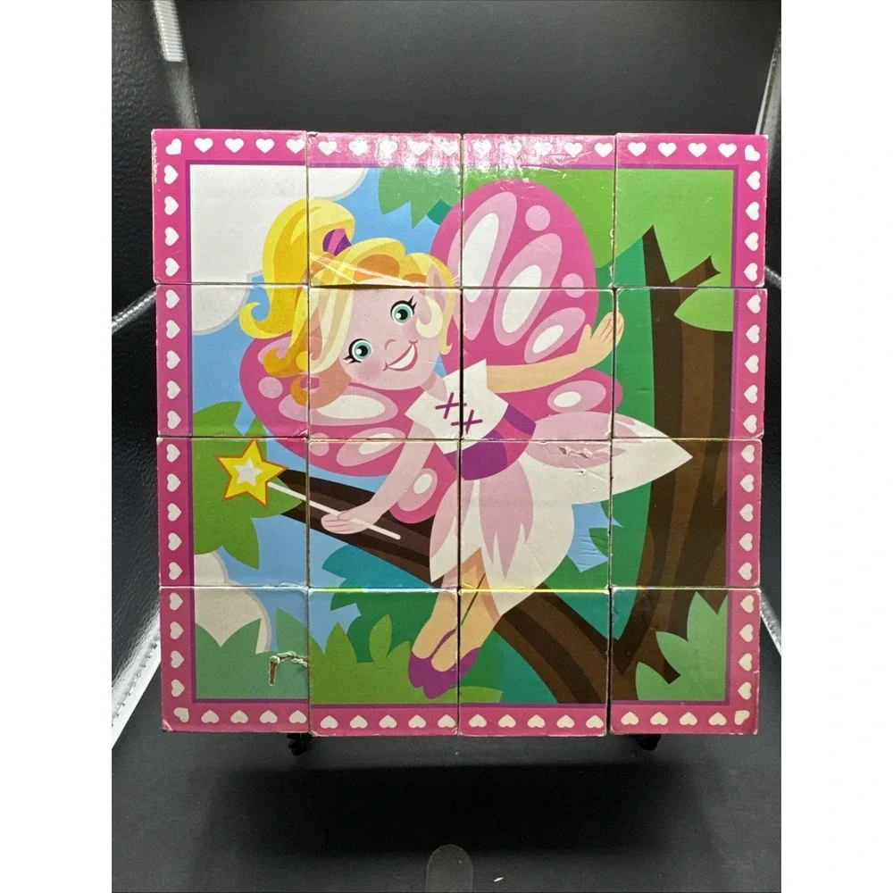 Melissa &‎ Doug Princess/Faries Cube Puzzle 16 Pieces Wood Blocks, 6 Puzzles